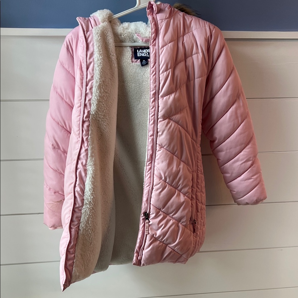 Lands' End Light Pink Kids Puffer Jacket